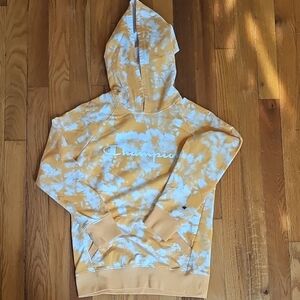 Champion Orange and White Tie-Dye Hoodie